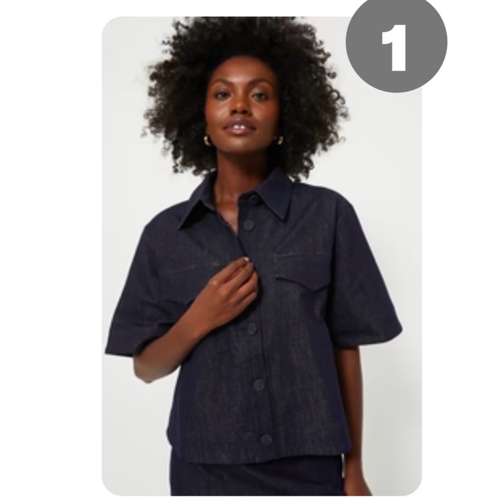 Tuckernuck Dark Blue Denim Button-Up Tessa Shirt